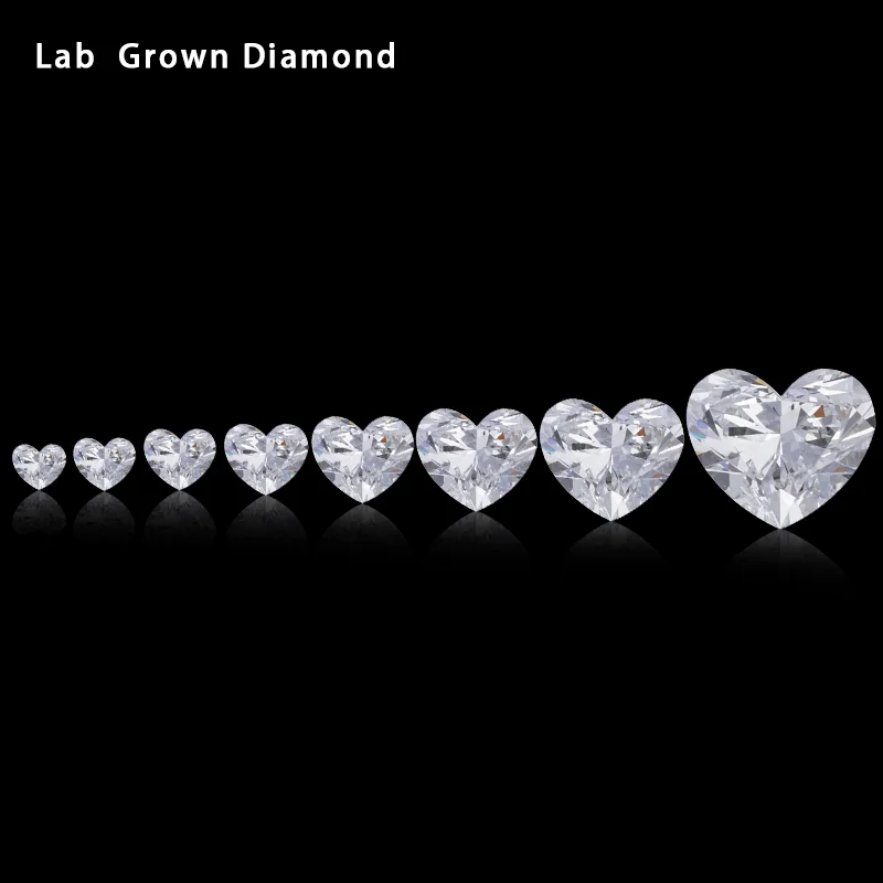 Heart Cut 3*3 4*4 5.5*5.5 Loose Lab Diamonds Cvd Hpht Lab Grown Diamonds Heart Shape Def Vs Popular Size Lab Diamond Huge Stock