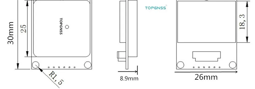 
Smart gps module GPS GLONASS dual mode UART GNSS GPS Modue GN-2630G TOPGNSS 