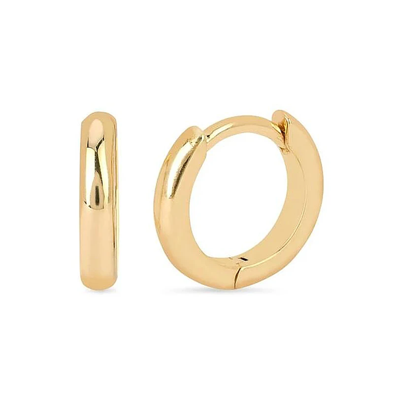 

Gemnel Minimalist Jewelry Wholesale 18K Gold Vermeil Huggies 925 Sterling Silver Bold Hoop Earrings For Women