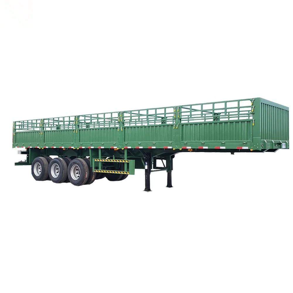 

2 3 4 axles cargo trailer 30-60 Tons cargo animal transport stake fence semi trailer for sale
