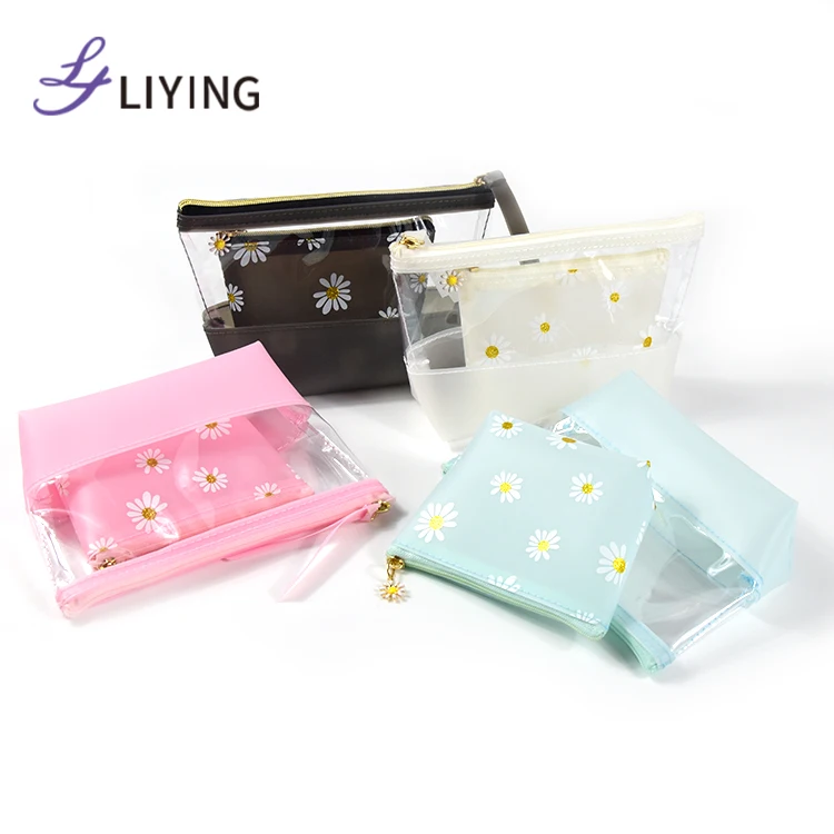 

Factory wholesale new design cosmetic bag makeup pouch transparent clear bulk cosmetic bags