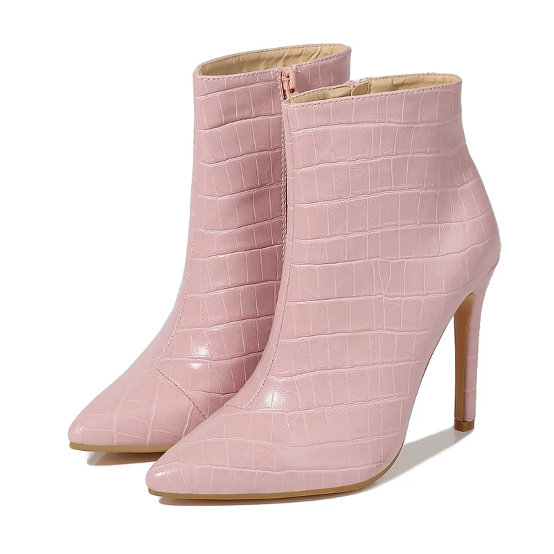 

Drop Shipping 2020 Women Ankle Boots High Heels Boots Pointed Toe Pumps Thin Heel Shoes