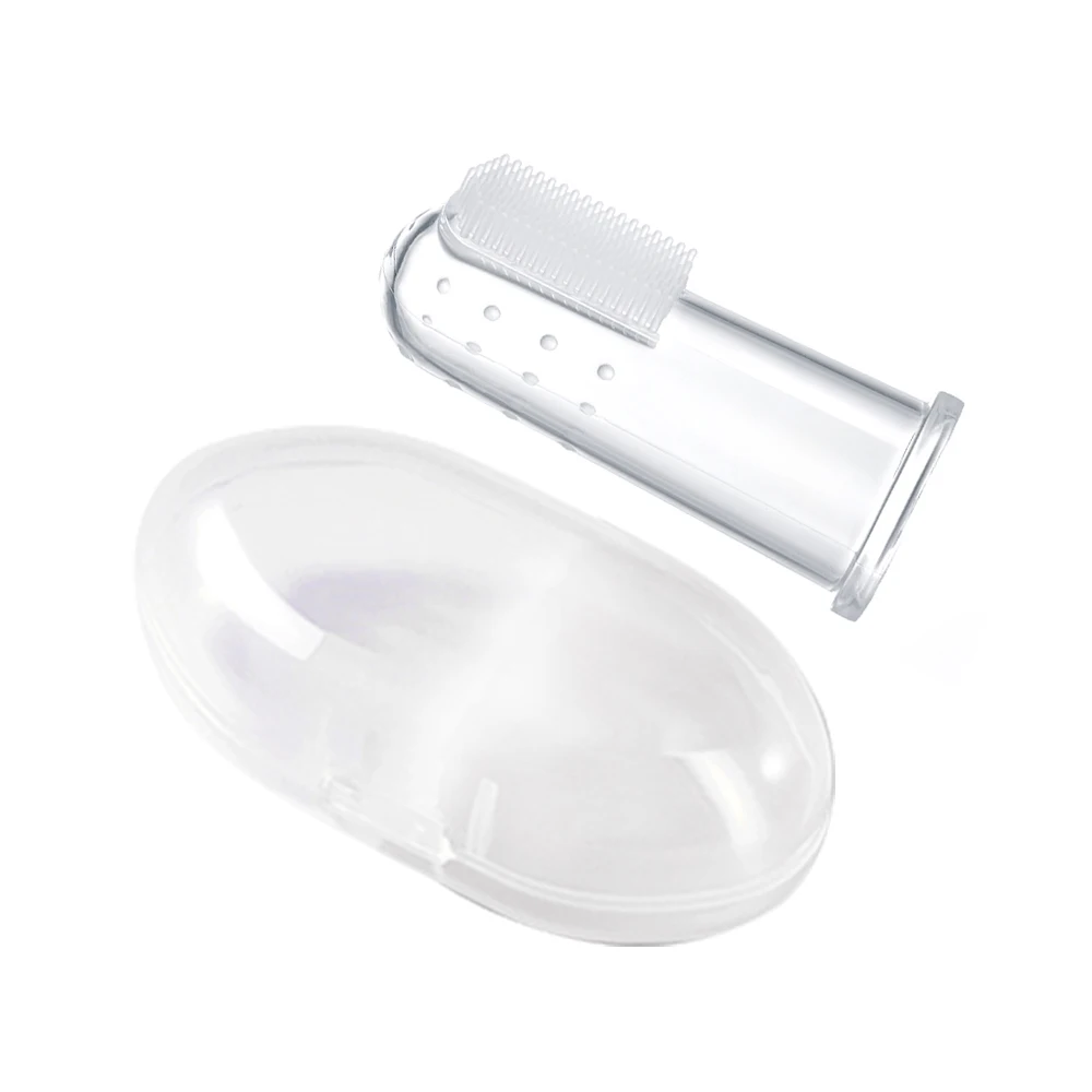 

Finger Toothbrush Eco-Friendly Soft Bristle Transparent Clean Teeth Finger Toothbrush For Baby, Customized color