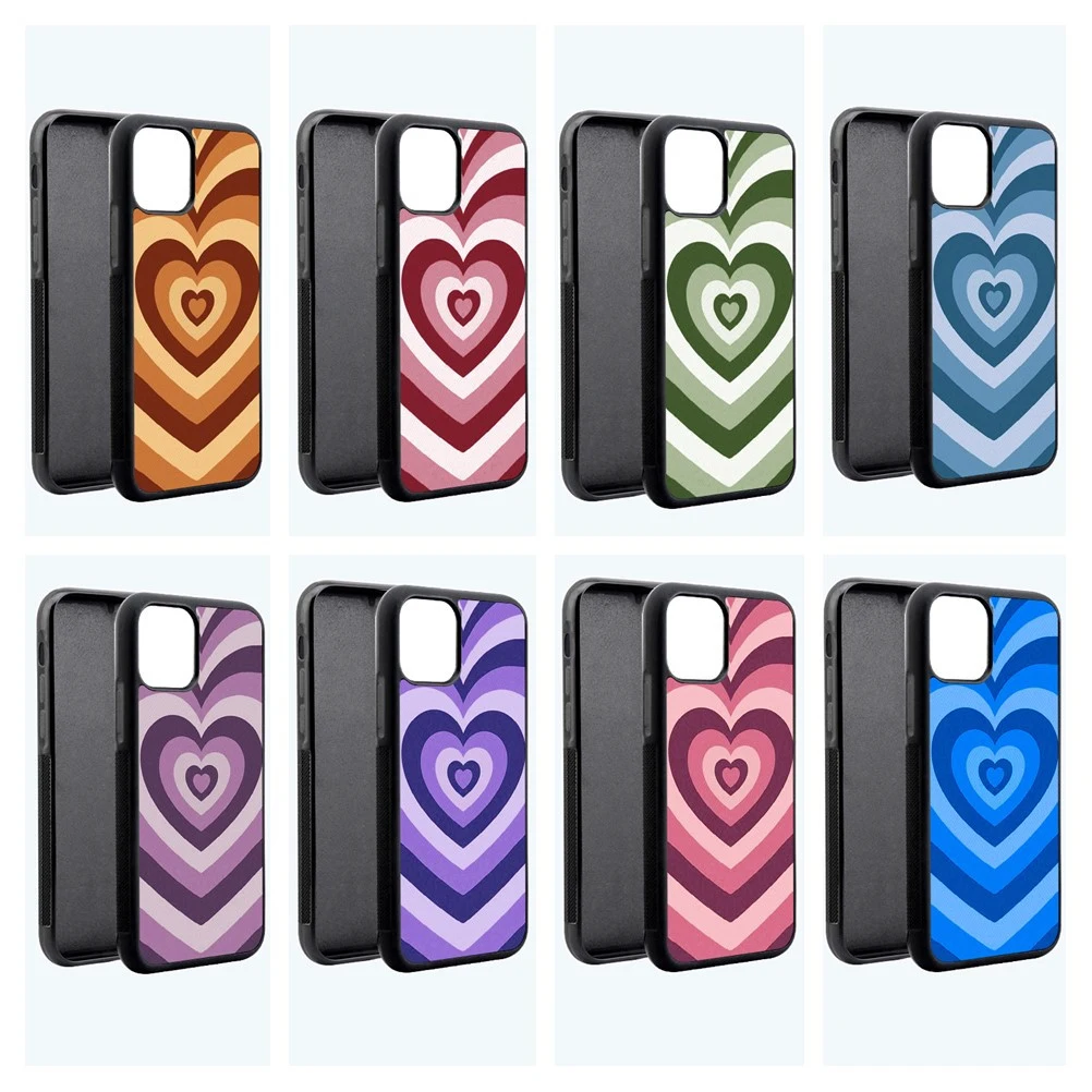 

Love Swirls Heart Circle Soft TPU Edge Phone Case For Apple Accessories Iphone 5s se 6s 7 8plus xr xs 11 12 mini Pro max Cover