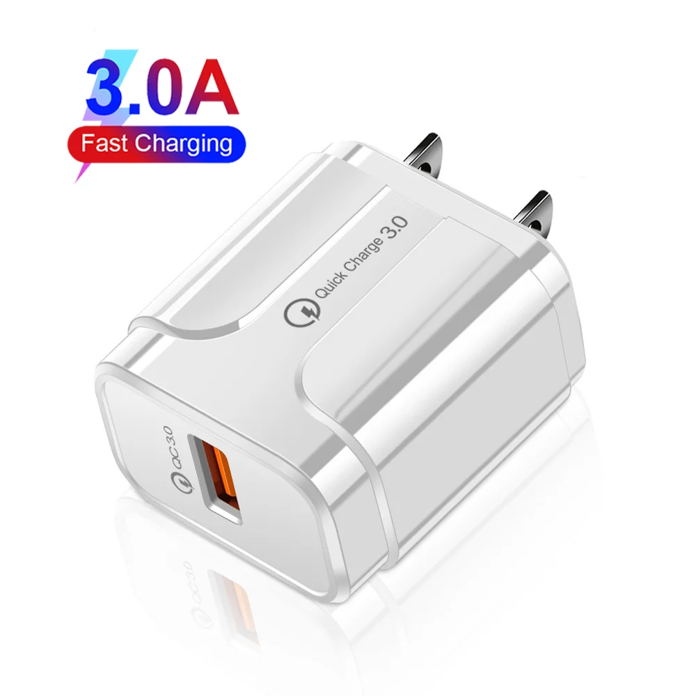

Free Shipping 1 Sample OK EU US USB Chargers QC 3.0 Travel USB Wall Charger chargeur Adapter 18W Custom Accept, Black / white