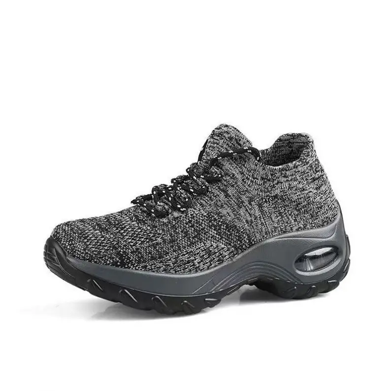 

Wholesale Women Light Weight Sneakers Running Shoes Outdoor Running Casual Shoes Air Cushion Lace Up, Red black yellow grey pink