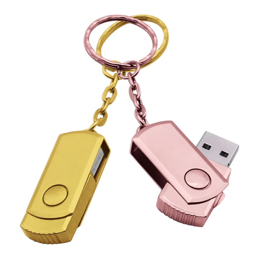 

Unique Promotional Gifts Metal Swivel 4GB USB Pen Drive With Keychain