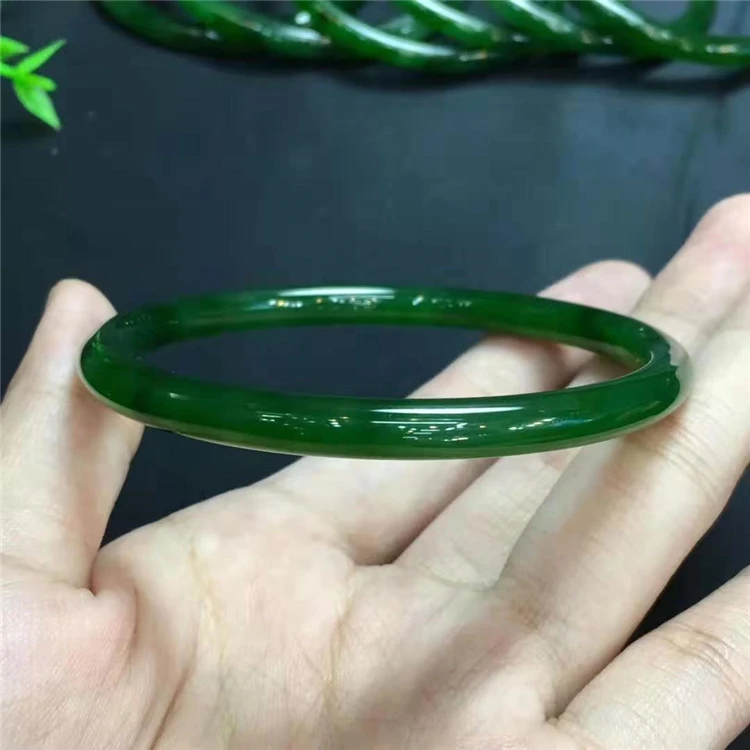 

High Quality Gemstone Jade Stone Jewelry Green Natural Hetian Jasperite Women Bangle