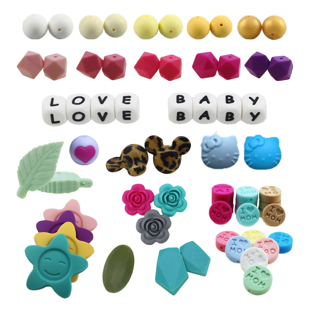 

wholesale 12mm silcone letter bead teether bpa free 15mm rainbow silicone beads teething beads silicone bulks