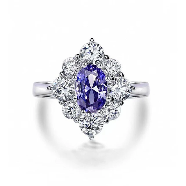 

Solid 925 Sterling silver jewelry cubic zirconia Sapphire diamond ring 925 silver jewelry women