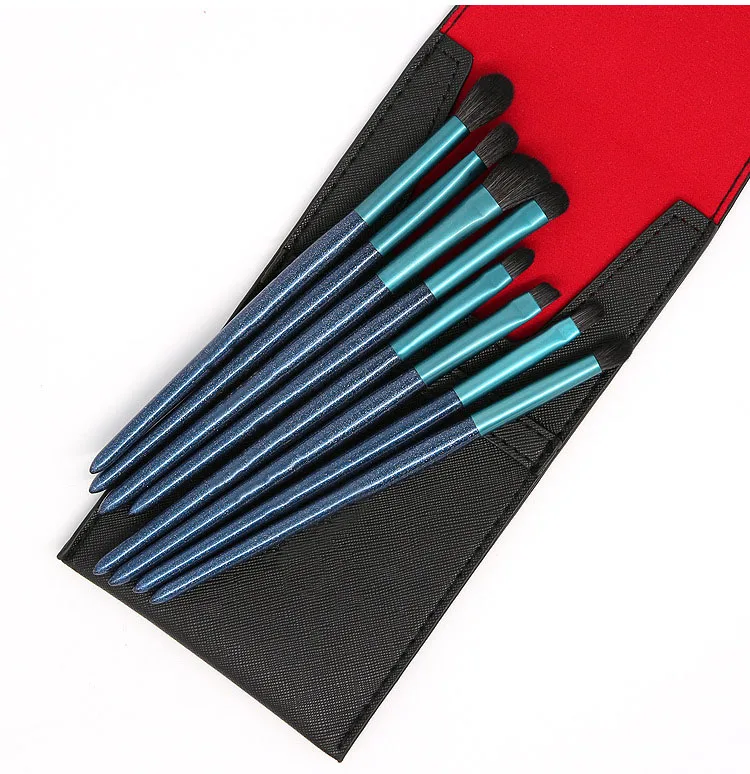 

High Quality Vegan Cruelty Free Makeup Brushes Private Label Custom LOGO Makeup Brush Set For Eye, Blue/red