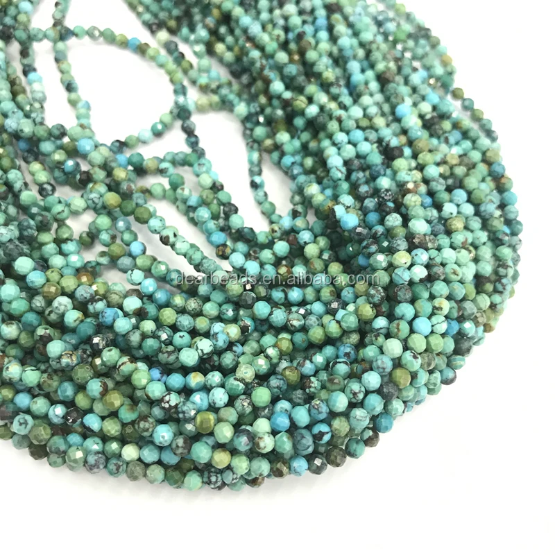 

Wholesale Round Blue Green Small Faceted Beads for Necklace Making 2mm 3mm 4mm Faceted Turquoise Beads