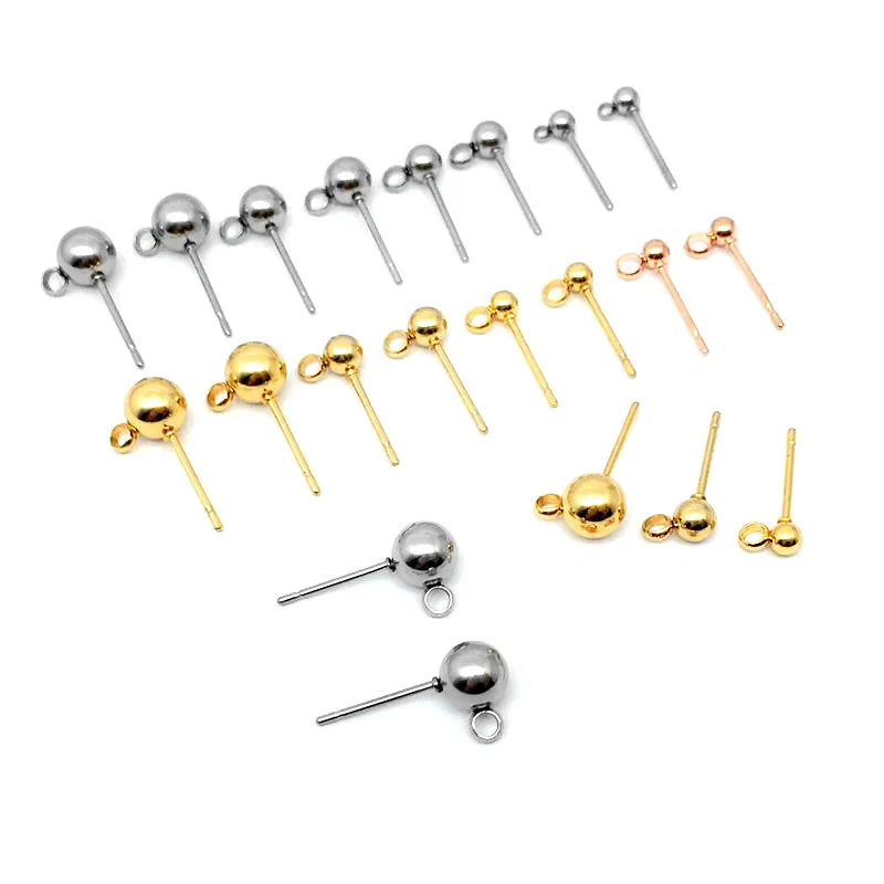 

wholesale unique jewelry stainless steel earring findings gold plated earring back posts earring accessories for woman