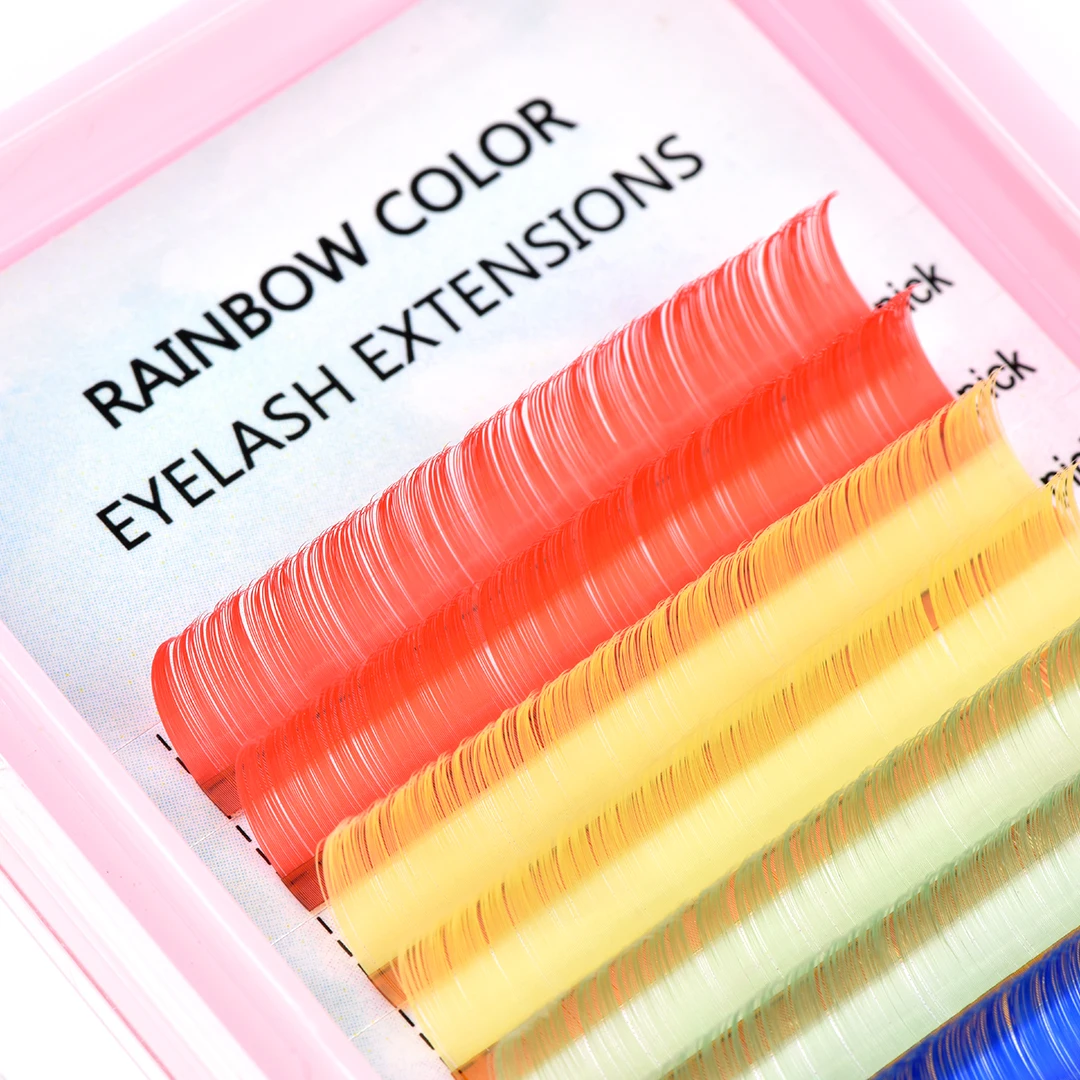 

Spicy Lashes wholesale high light neon fashion rainbow color faux mink eyelash extension trays