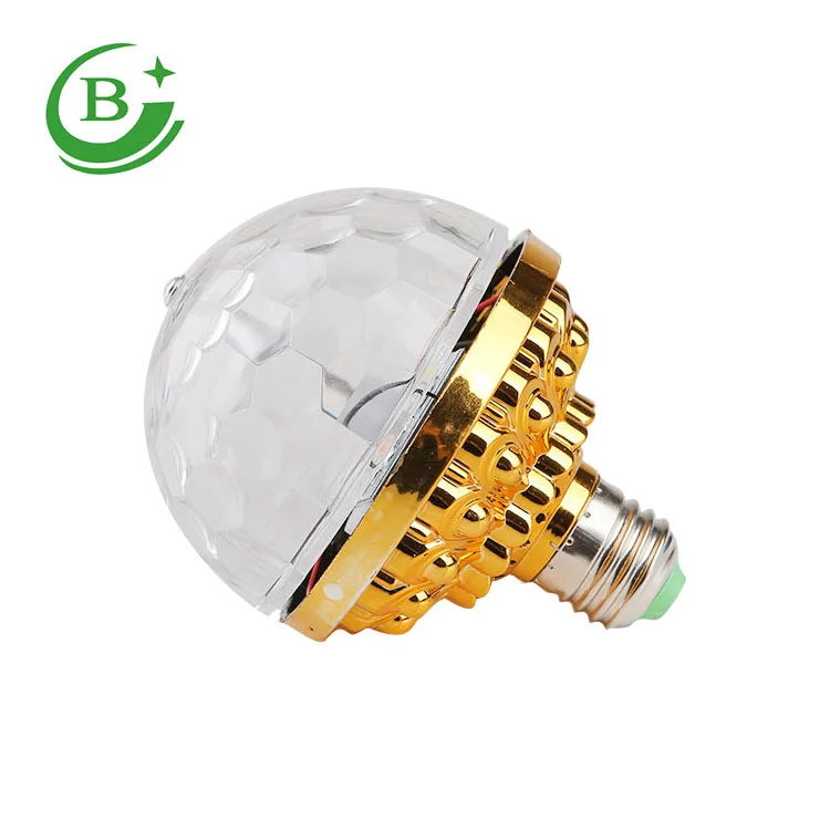 3W 6W E27 RGB Crystal Ball Bulb Red Blue Green color changing magic rotating Disco Lamp