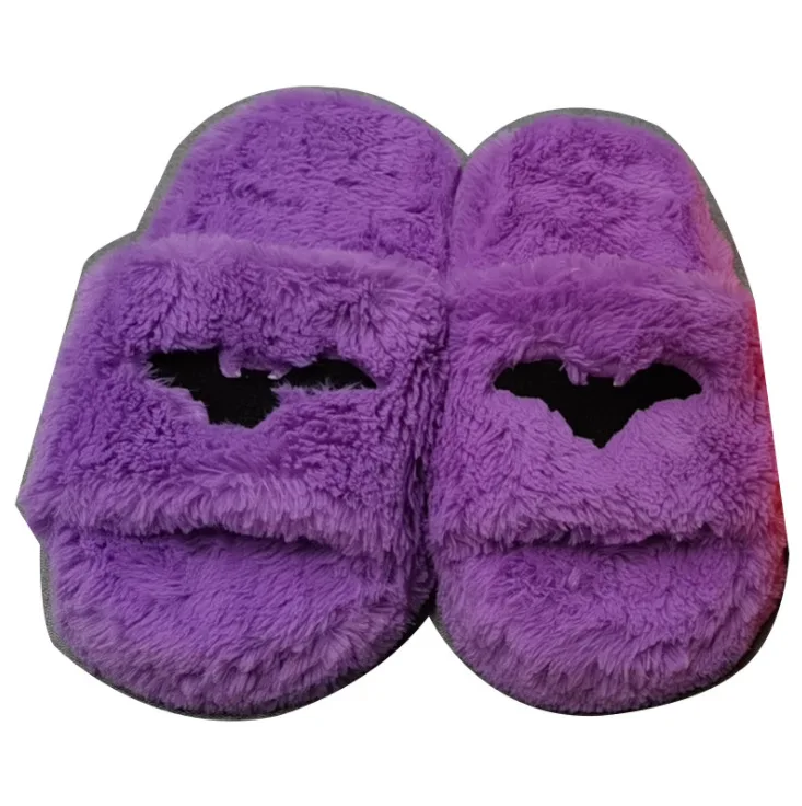 

Wholesale Halloween Cartoon Fashion Fur Slipper Winter Warm Soft Slip on Shoes Home Pumpkin Indoor Ladies Slippers, Picture