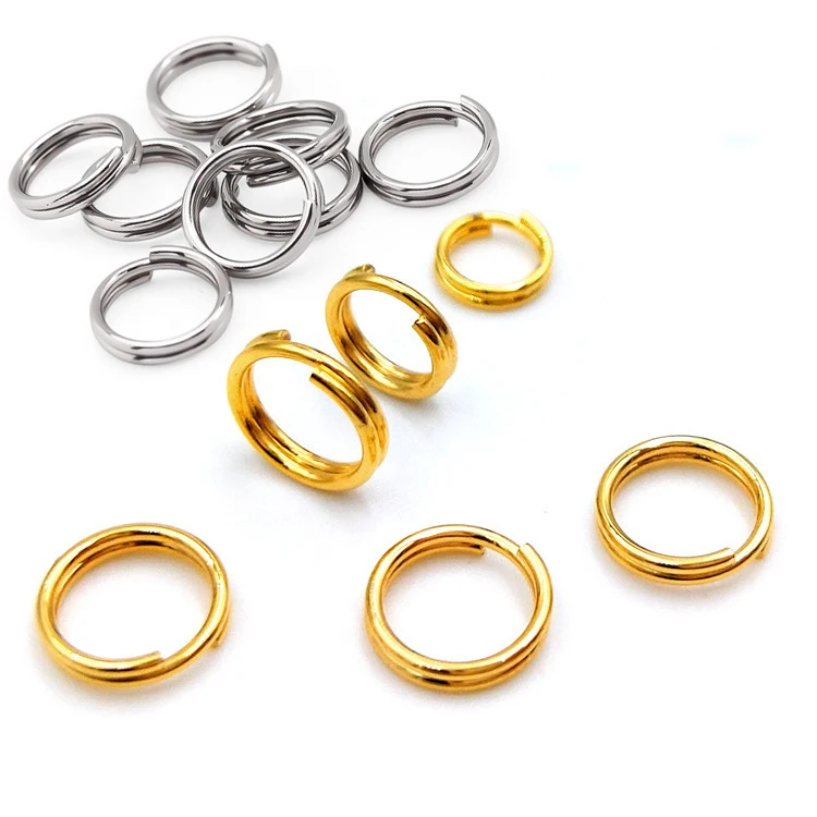 

Heavy Strong 5mm 6mm 10mm Fish silver gold stainless steel double loop split jump ring 4mm stainless steel for jewelry making