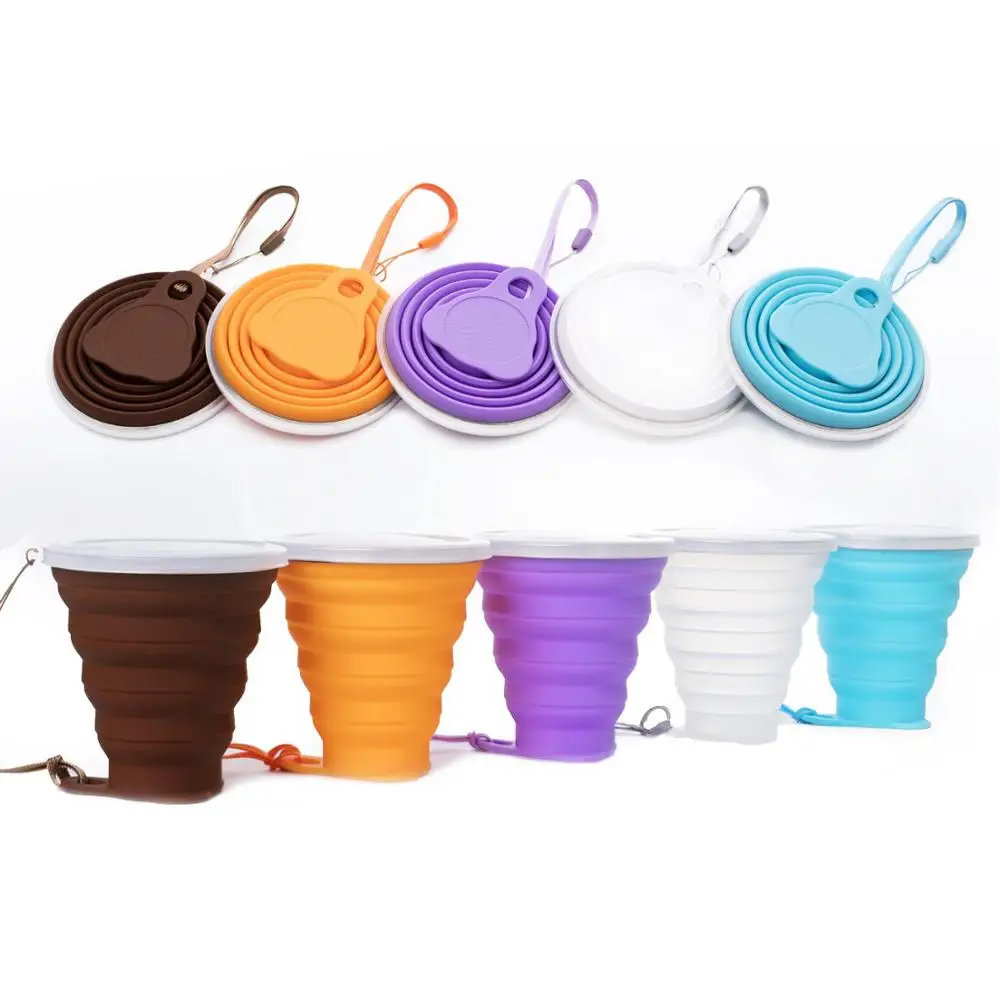 

270ml BPA Free Mini Silicone Foldable Travel Water Cup