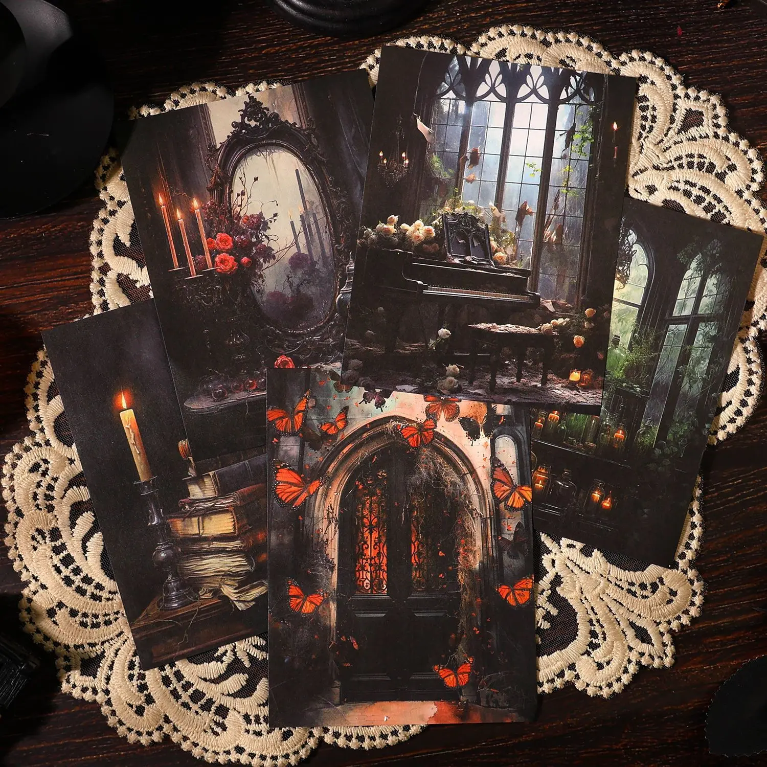 20 Sheets/pack Rhapsody Poetry Series Dark Gothic Retro Style Handbook Material Paper Handbook Collage DIY