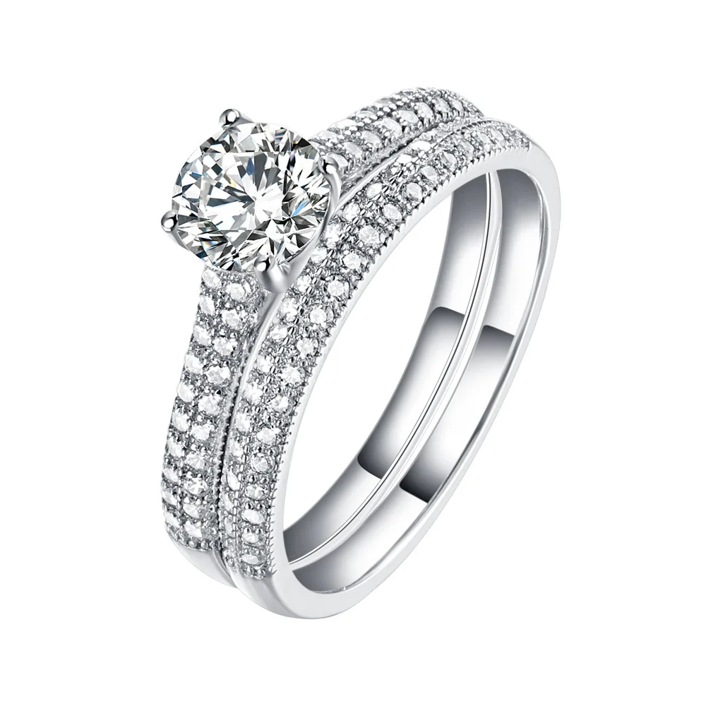 

925 Sterling Silver Wedding Rings For Women Band Jewelry Cubic Zircon Stone Engagement CZ Ring 925 Sterling Silver, Picture