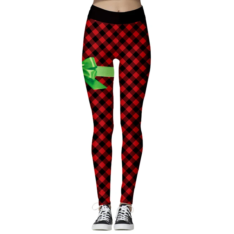 

New fashion printed Christmas party holiday design women yoga custom leggings