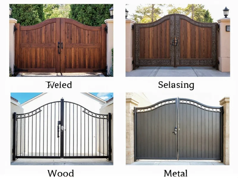 Comparison of gate materials showing wood versus metal options