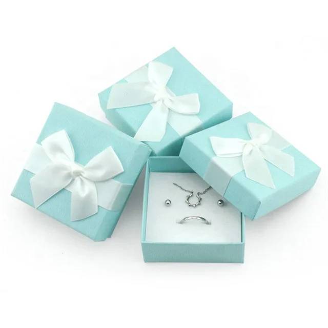 

Bow-knot Box Paper Boxes Earring Ring Necklace Bracelet Pendant Jewelry Set Box, As picture