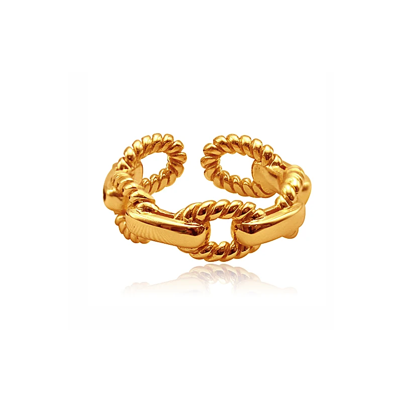 

Fukarni 3.81 Gram Niche Rings 925 Sterling Silver Vermeil Gold Adjustable Cocktail Ring KR005