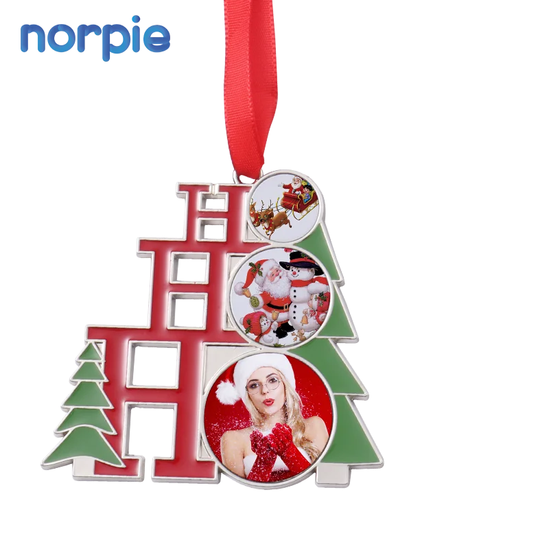 

Christmas Party Decorations Supplies Metal Craft Xmas Pendent Sublimation Christmas Ornaments