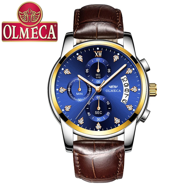 

Olmeca 827 P Top Brand Luxury Fashion Business Quartz Leather Watch Men Sport All Steel Waterproof Black Clock Mens Watches