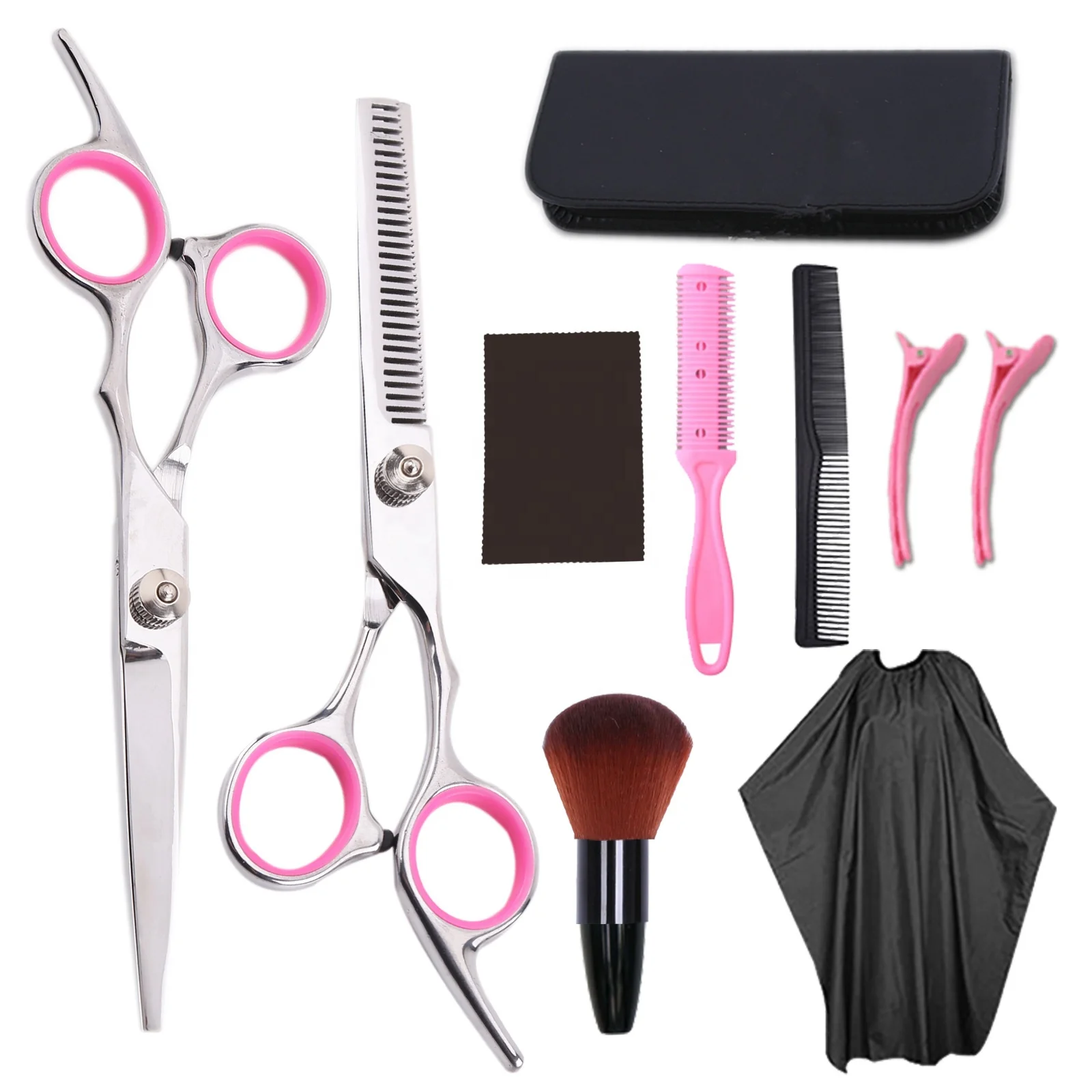 

Custom LOGO Hair Cutting Scissors Hair styling care tool 11Pcs Professional Hairdressing baber Scissors Barber Scissors Set