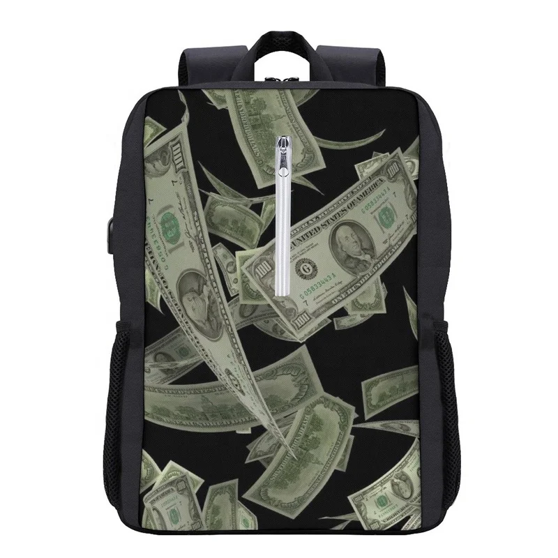 

Low MOQ Custom Printed Teenagers USB Backpack Kids School Bag Book Bags Laptop Backpacks Sublimation Logo Pattern Printing