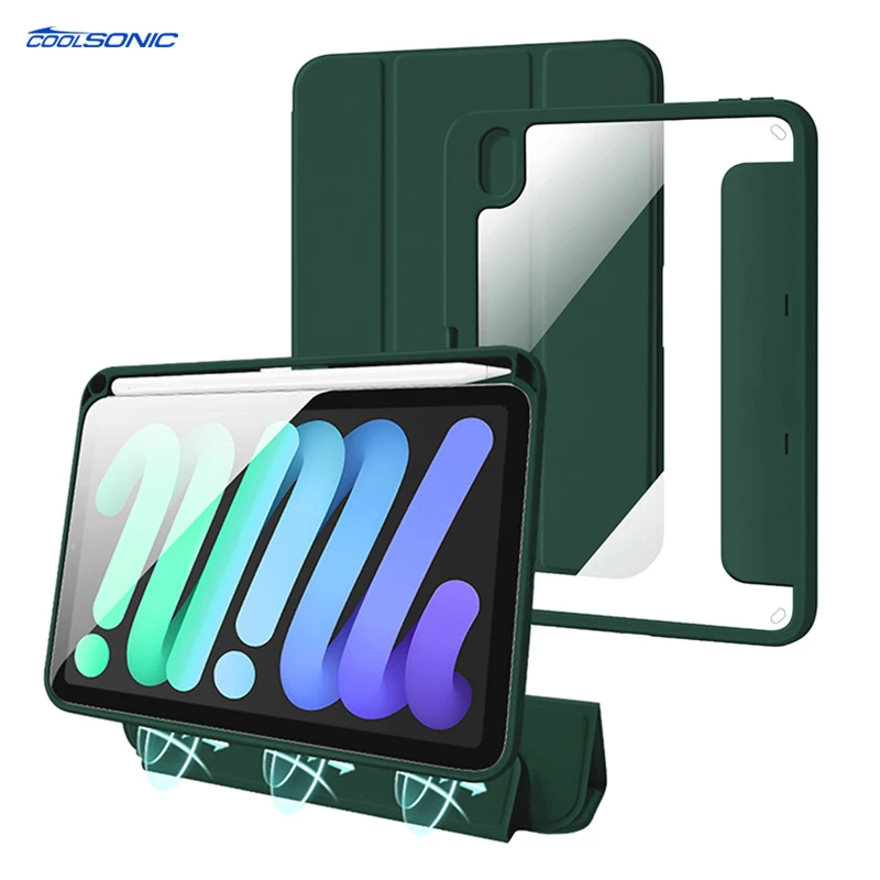 

Good Quality Tri-fold Cover Aurora Charging Pencil Holder Smart Folio Tablet Case for iPad Mini 6 2021 8.3inch 6th Gen