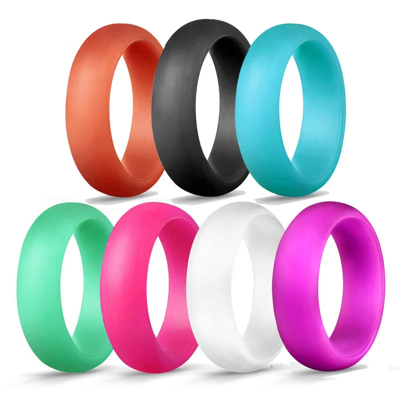 

5.7mm wide solid color silicone ring women's silicone ring silicone ring popular in Europe and America