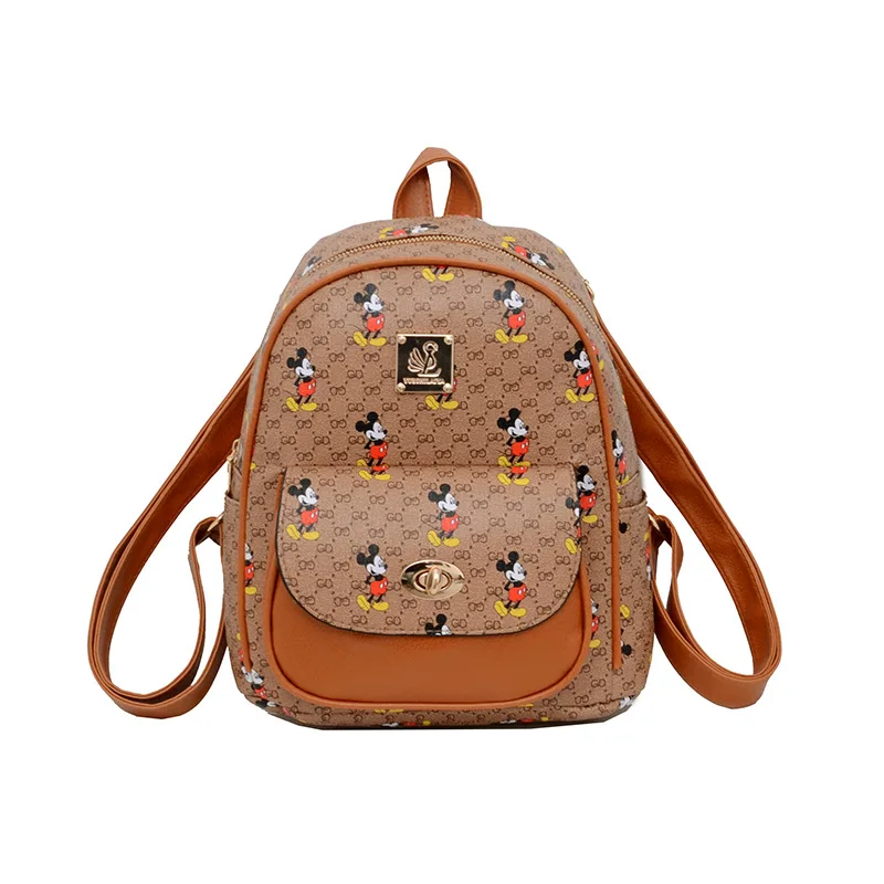 

2021 autumn new style mickey backpack women leather backpack wholesale korean mini student backpack travel comestic bag, Customized