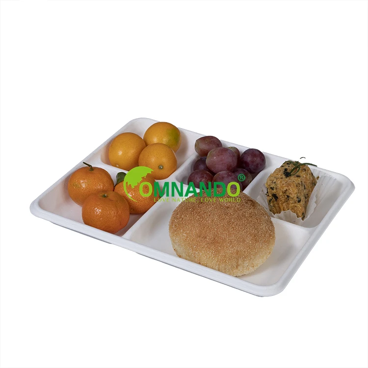 

5 compartment tray disposable plate food container lunch plate