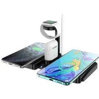 

New products 2020 multi Qi 4 in 1 wireless chargers mobile phone wireless charging station wireless charger For iphone charger
