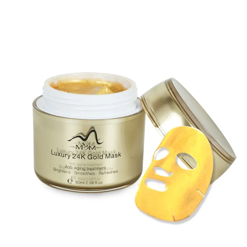 

2020 Hot Sell Private Label Luxury Anti Aging Whitening 24K Gold Face Mask, Golden