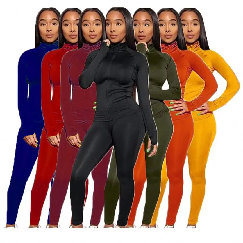 

0820M006 Casual Autumn Winter Solid Outfits plus size Two Piece Set women clothing fall clothing for women