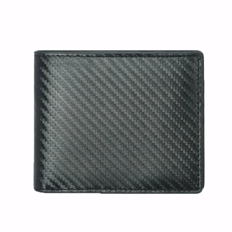 

Custom wholesale carbon fiber RFID Blocking Credit Card Holder wallet men genuine leather wallet