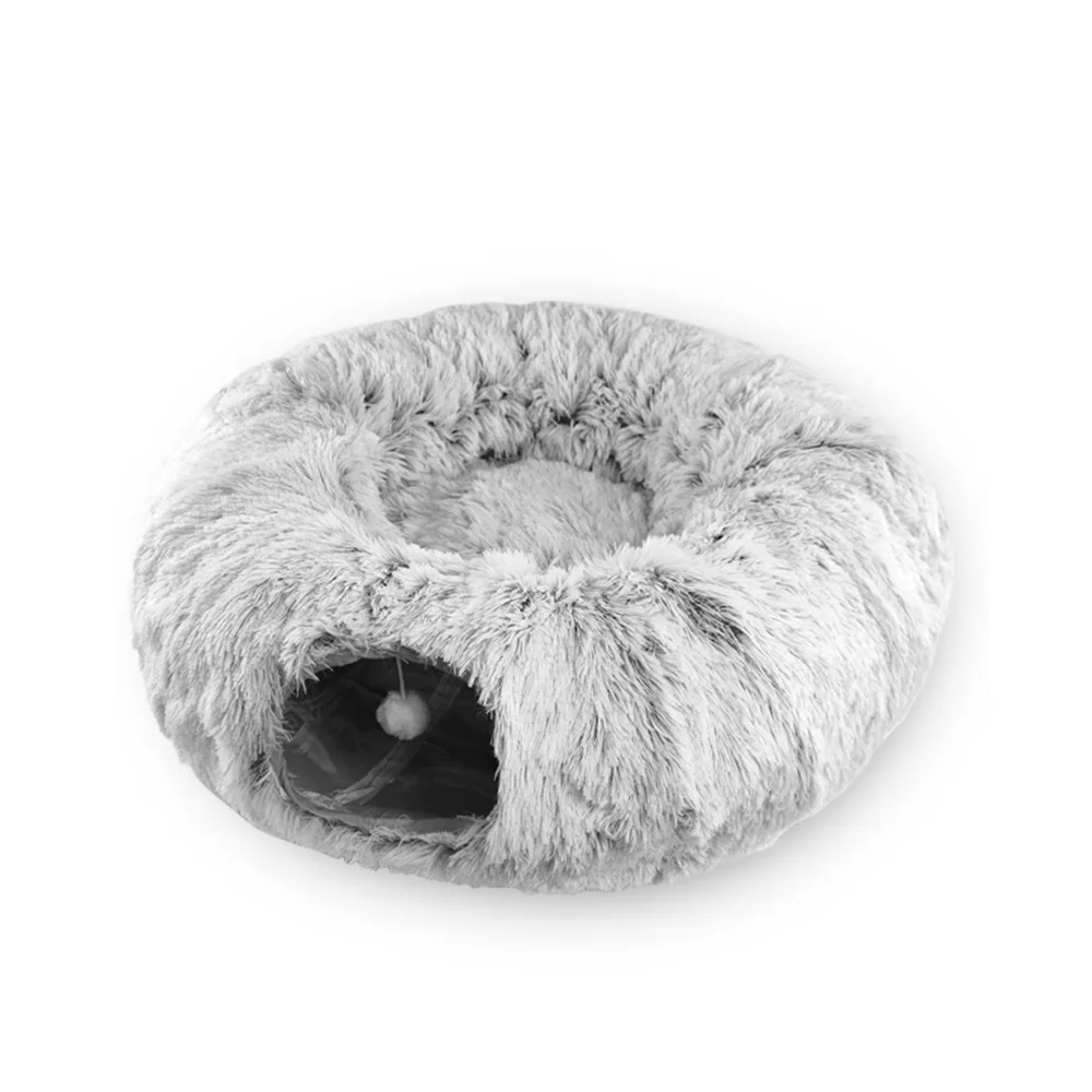 

Hot Sale Cat Toys Double-Layer Washable Tube Toy Nest Felt Detachable Pet Product Cat House Accessories Cave Donut Tunnel Bed