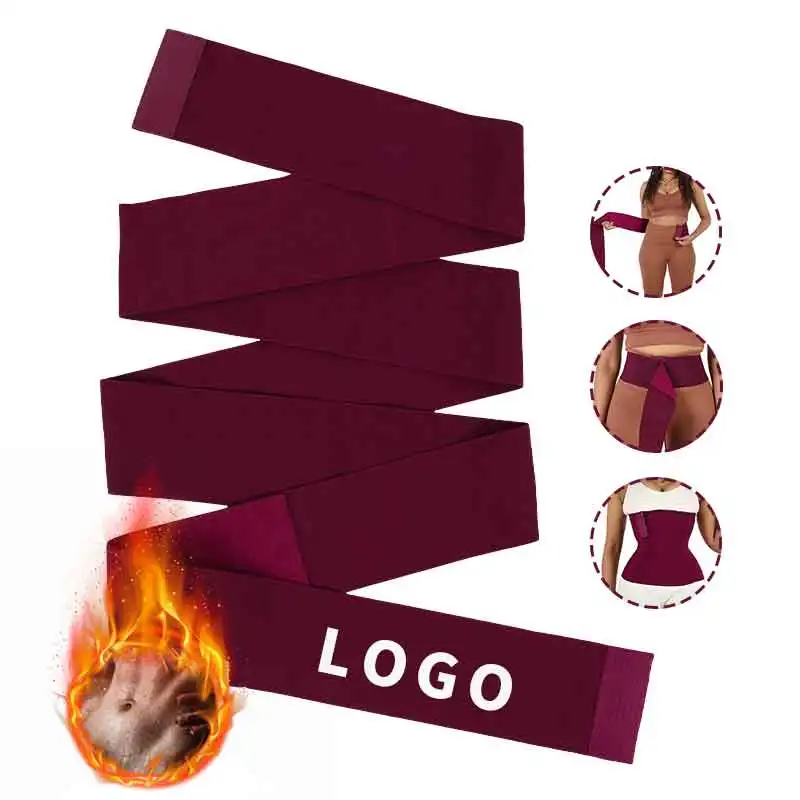 

2022 Trending Custom Logo Women Slimming Fitness Stomach Elastic Bands Latex Bandage Tummy Wrap Waist Trainer Shapers
