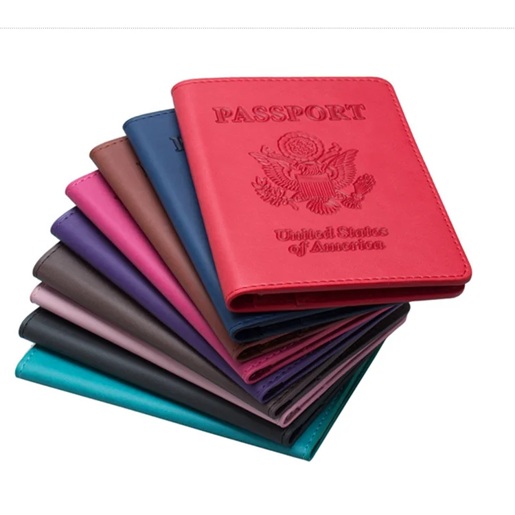 

Custom new fashion Frosting Matte Finishing Logo leather passport cover personalized passport holder