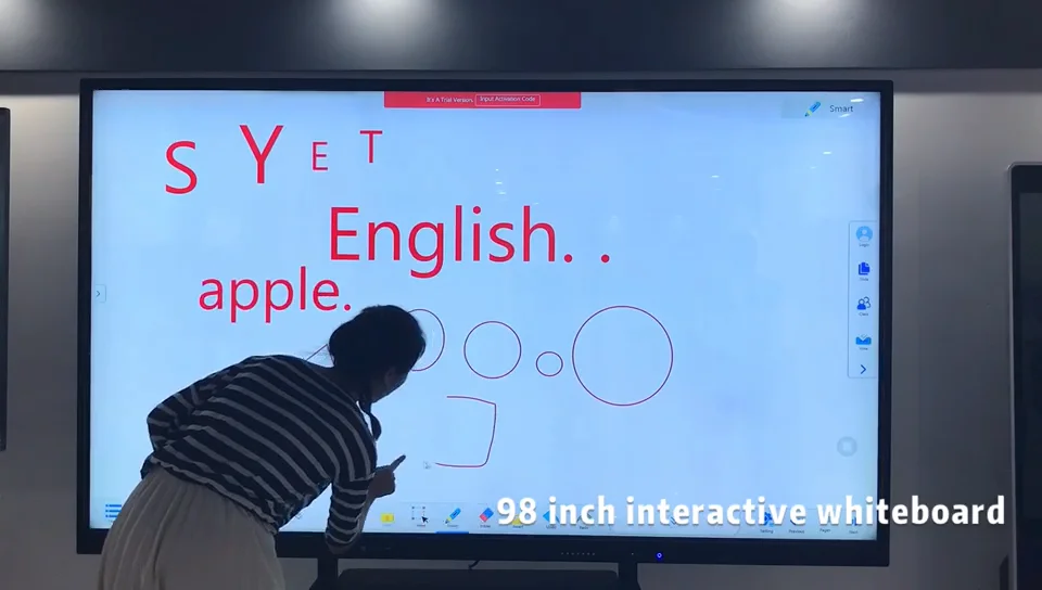 100 Inch Digital Boards Dual Touch Screen Smart Interactive Whiteboard