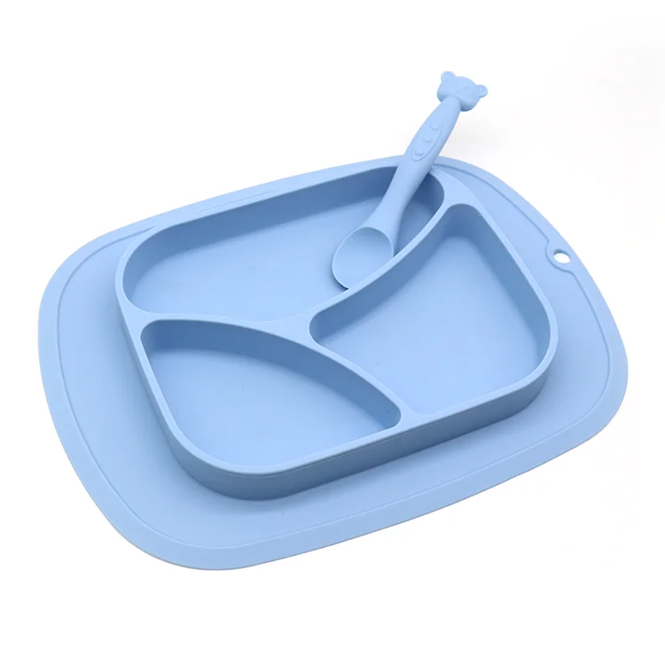 

Lower Price Food Grade Animal Shaped Toddlers Silicone Plates For Baby