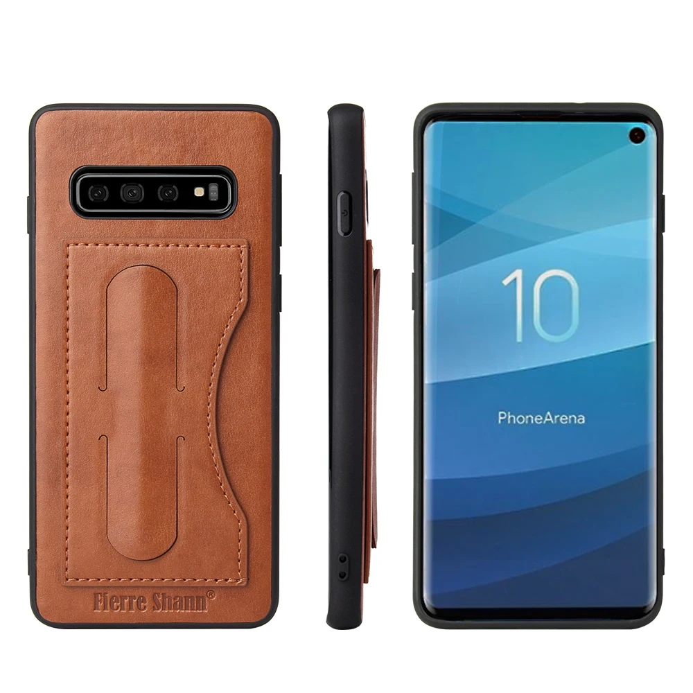 

Classic Business PU Skin Back Phone Cover For Samsung Galaxy S10 S10E S10Plus Case, Black,brown,pink