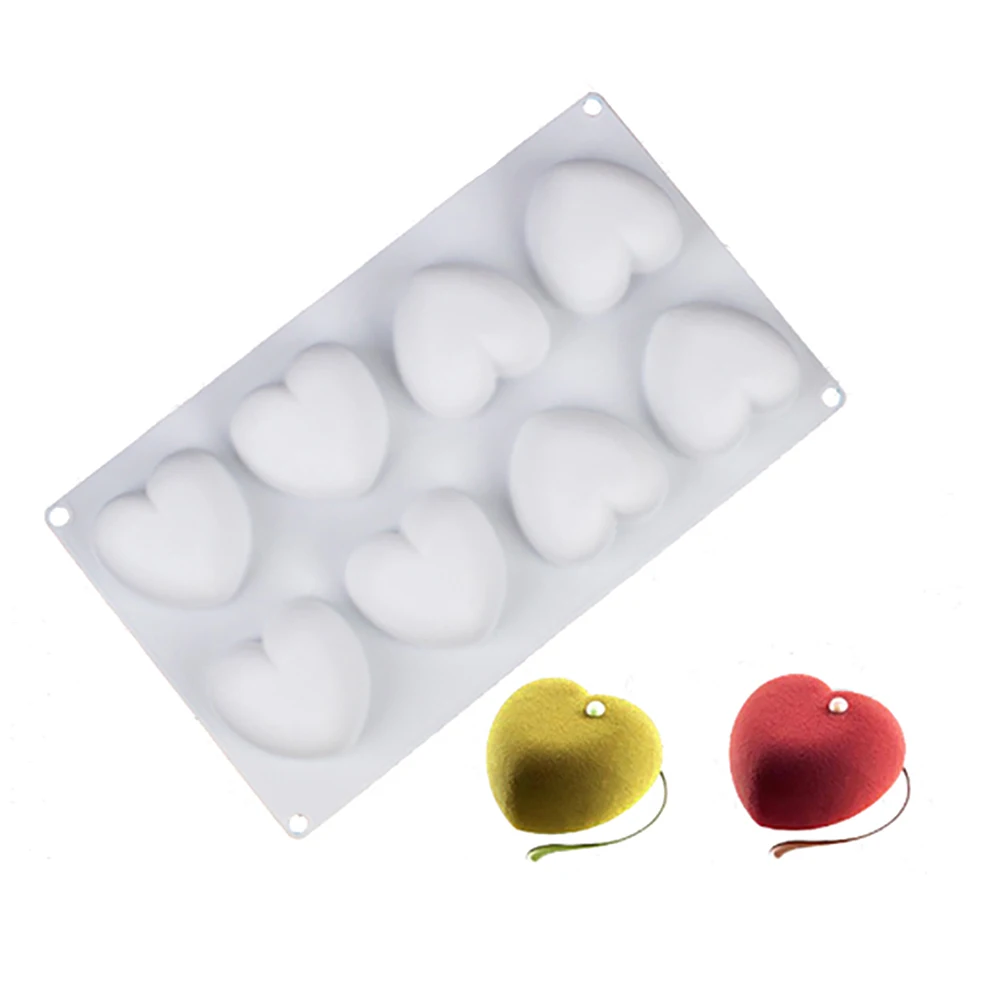 

8 Cavity DIY Baking Decoration Valentine Wedding Heart Shaped Soap mould Silicone Pudding Mousse Cake Mold