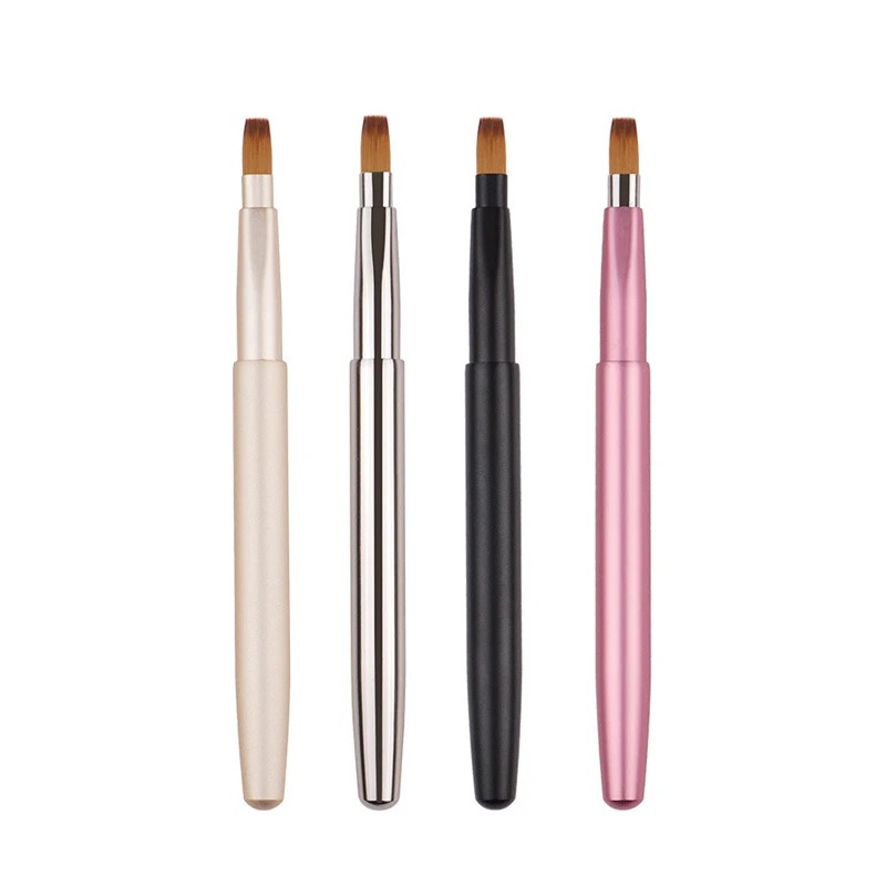 

Private Label Square Metal Retractable Lip Brush Portable Lip Stick Lip Gloss Makeup Brush, White/pink/yellow/black/sliver/customized