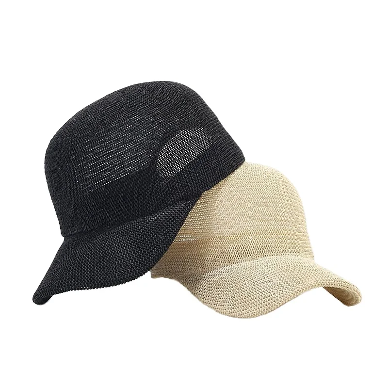 

2023 Breathable Outdoor Paper For Women Men Straw Sun Hats Solid Color Adjustable Shade Beach Visor Straw Baseball Hat