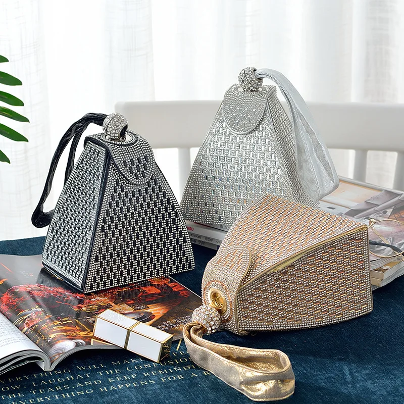 Xianjian Vintage Triangle Bridal Wedding Purse Pyramid Party Handbags